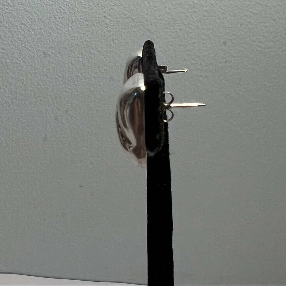 Sterling Puff Rectangle Square Earring - image 3